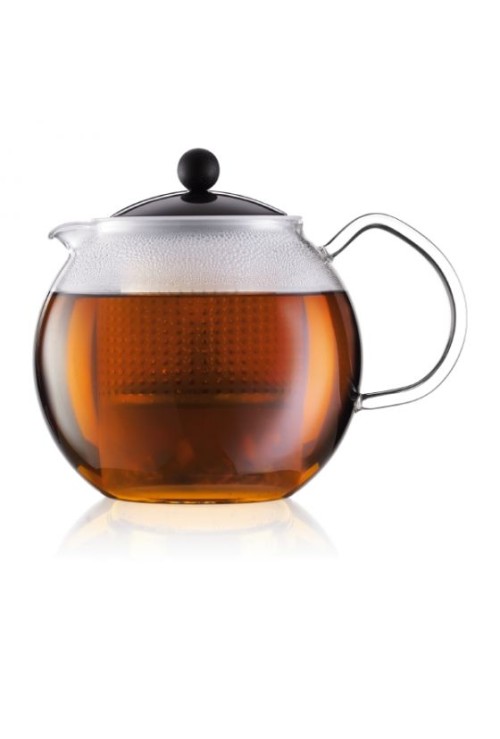 Bodum ASSAM Tea press with glass handle and colored plastic lid, 1 Liter